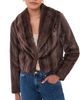 L'AGENCE L'AGENCE Davy Crop Faux Fur Jacket Dark Java Striped Fur - 1