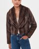 L'AGENCE L'AGENCE Davy Crop Faux Fur Jacket Dark Java Striped Fur - 2