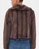 L'AGENCE L'AGENCE Davy Crop Faux Fur Jacket Dark Java Striped Fur - 3
