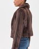 L'AGENCE L'AGENCE Davy Crop Faux Fur Jacket Dark Java Striped Fur - 4