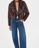 L'AGENCE L'AGENCE Davy Crop Faux Fur Jacket Dark Java Striped Fur - 5