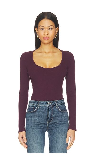 L'AGENCE L'AGENCE Delara Long Sleeve Scoop Neck Bodysuit