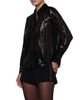 L'agence L'Agence Dyana Sequin Stripe Long Sleeve Blouse - 4