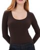 L'AGENCE L'AGENCE Elara Scoop Neck Thong Bodysuit Dark Java - 1