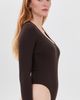 L'AGENCE L'AGENCE Elara Scoop Neck Thong Bodysuit Dark Java - 4
