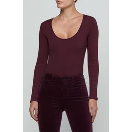 L'AGENCE L'AGENCE Elara Stretch Cotton & Modal Rib Bodysuit