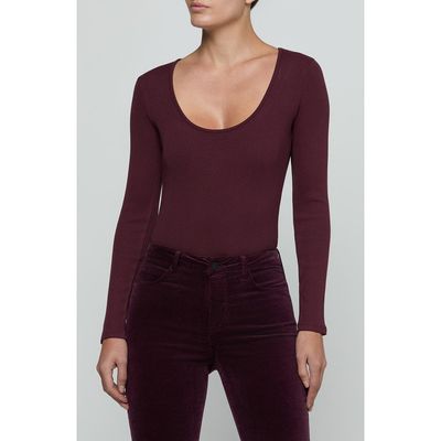 L'AGENCE L'AGENCE Elara Stretch Cotton & Modal Rib Bodysuit