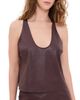 L'AGENCE L'AGENCE Faux Leather Tullia Racerback Tank Deep Mahogany - 1