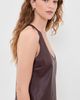 L'AGENCE L'AGENCE Faux Leather Tullia Racerback Tank Deep Mahogany - 4