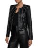 L'agence L'Agence Fia Leather Studded Collarless Jacket - 4