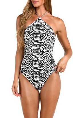 L'AGENCE L'AGENCE Gabrielle High Neck One-Piece Swimsuit