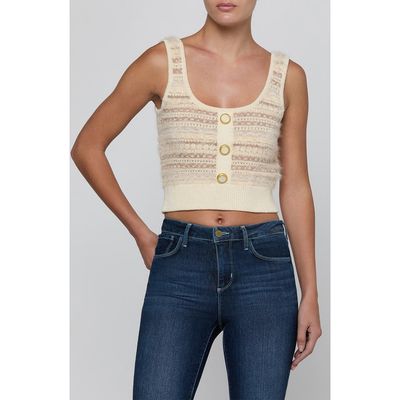 L'AGENCE L'AGENCE Galene Mixed Stitch Crop Sweater Tank