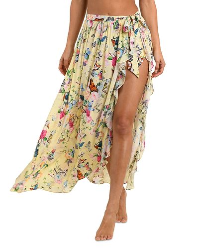 L'agence L'Agence Garden Butterflies Klaire Wrap Maxi Skirt Cover Up