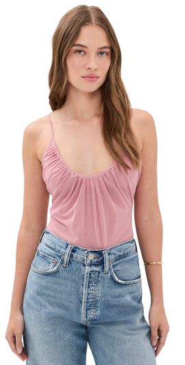 L'AGENCE L'AGENCE Gelina Ruched Thong Bodysuit Lilas