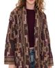 L'AGENCE L'AGENCE Jair Jacquard Fringe Cardigan Dk Java/Burgundy Multi - 1
