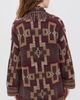 L'AGENCE L'AGENCE Jair Jacquard Fringe Cardigan Dk Java/Burgundy Multi - 3