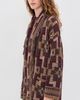 L'AGENCE L'AGENCE Jair Jacquard Fringe Cardigan Dk Java/Burgundy Multi - 4
