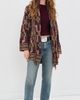 L'AGENCE L'AGENCE Jair Jacquard Fringe Cardigan Dk Java/Burgundy Multi - 5