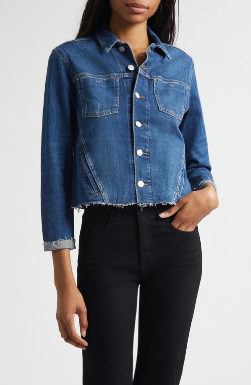L'AGENCE L'AGENCE Janelle Slim Fit Raw Hem Denim Trucker Jacket