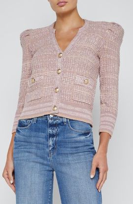 L'AGENCE L'AGENCE Jenni Puff Shoulder Cardigan
