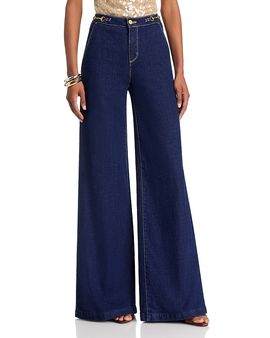 L'agence L'Agence Jules Horsebit High Rise Wide Leg Jeans in Koval