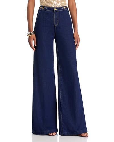 L'agence L'Agence Jules Horsebit High Rise Wide Leg Jeans in Koval