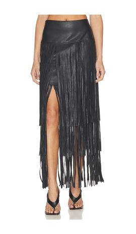 L'AGENCE L'AGENCE Karoline Maxi Fringe Skirt
