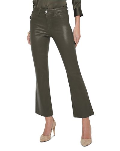 L'agence L'Agence Kendra High Rise Cropped Flared Jeans in Ash Olive Coated
