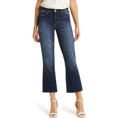 L'AGENCE L'AGENCE Kendra Raw Hem Flare Crop Jeans