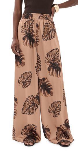 L'AGENCE L'AGENCE Lillian Wide Leg Pants Hazelnut Multi Large Palm