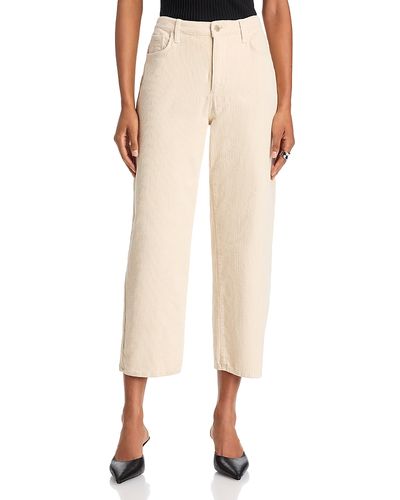L'agence L'Agence Mallis Corduroy High Rise Cropped Barrel Leg Jeans in Pearl White