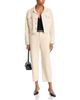 L'agence L'Agence Mallis Corduroy High Rise Cropped Barrel Leg Jeans in Pearl White - 2