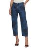 L'agence L'Agence Mallis High Rise Printed Bow Leg Jeans in Burgundy Romantic Rose - 1