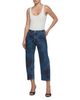 L'agence L'Agence Mallis High Rise Printed Bow Leg Jeans in Burgundy Romantic Rose - 2
