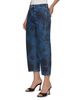 L'agence L'Agence Mallis High Rise Printed Bow Leg Jeans in Burgundy Romantic Rose - 4