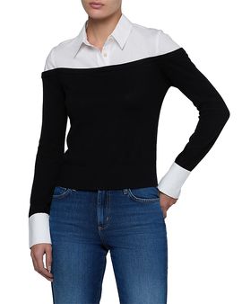 L'agence L'Agence Mathilde Mixed Media Top