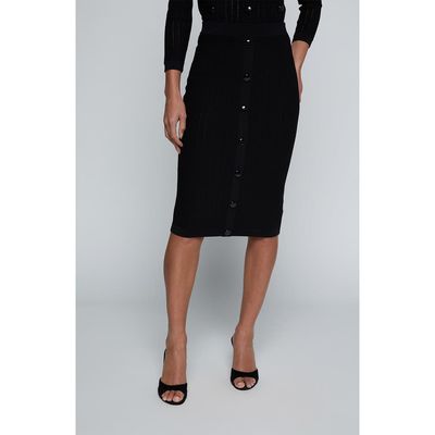 L'AGENCE L'AGENCE Melania Pointelle Button Front Sweater Skirt