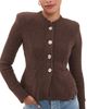 L'AGENCE L'AGENCE Melissa Knit Flare Cardigan Dark Brown/Gold - 1