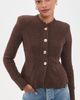 L'AGENCE L'AGENCE Melissa Knit Flare Cardigan Dark Brown/Gold - 2