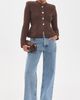 L'AGENCE L'AGENCE Melissa Knit Flare Cardigan Dark Brown/Gold - 5