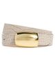 L'AGENCE L'AGENCE Milou Domed Croc Embossed Belt Ivory Croc Embossed M - 1