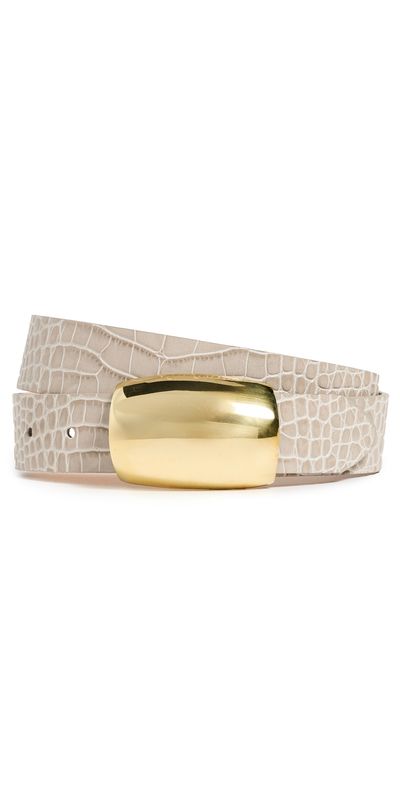 L'AGENCE L'AGENCE Milou Domed Croc Embossed Belt Ivory Croc Embossed M