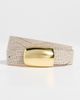 L'AGENCE L'AGENCE Milou Domed Croc Embossed Belt Ivory Croc Embossed M - 2