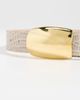 L'AGENCE L'AGENCE Milou Domed Croc Embossed Belt Ivory Croc Embossed M - 5