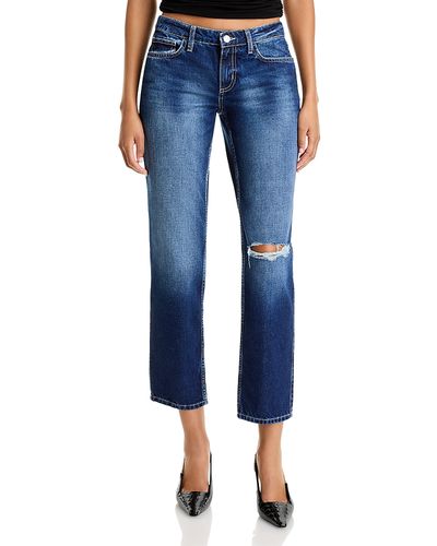 L'agence L'Agence Nevia Low Rise Cropped Slouch Straight Jeans in Royce Destruct