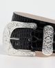 L'AGENCE L'AGENCE Otera Wide Leather Belt BLACK CROC EMBOSSED - 5