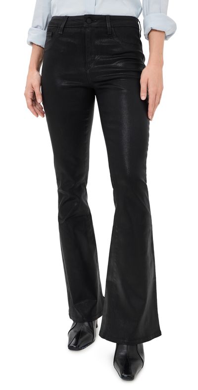 L'AGENCE L'AGENCE Petite Marty Flare Jeans Noir Coated