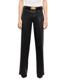L'agence L'Agence Petite Scottie High Rise Wide Leg Jeans in Noir Coated