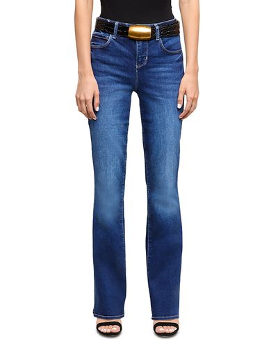 L'agence L'Agence Petite Selma Mid Rise Sleek Baby Bootcut Jeans in Rye Columbia
