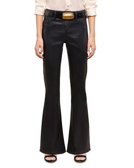 L'agence L'Agence Petites Marty Mid Rise Coated Flare Jeans in Noir